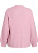 Ribbestrikket genser med puffede ermer og knapper, Rosa, Packshot image number 1