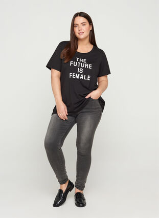 T-skjorte med print, Black FUTURE , Model image number 2