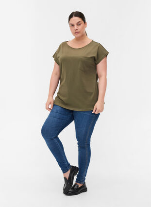 T-skjorte med brystlomme i organisk bomull, Ivy Green, Model image number 2
