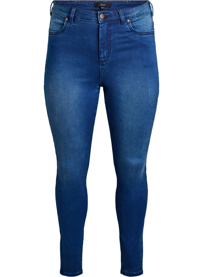 Super slim Amy jeans med h&oslash;y midje, Bl&aring;, Packshot image number 0
