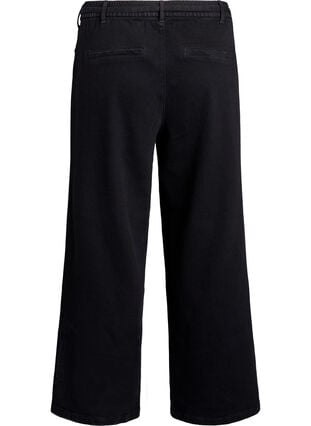 Zizzi Loose fit-jeans med elastisk linning og snøring, Black Wash, Packshot image number 1