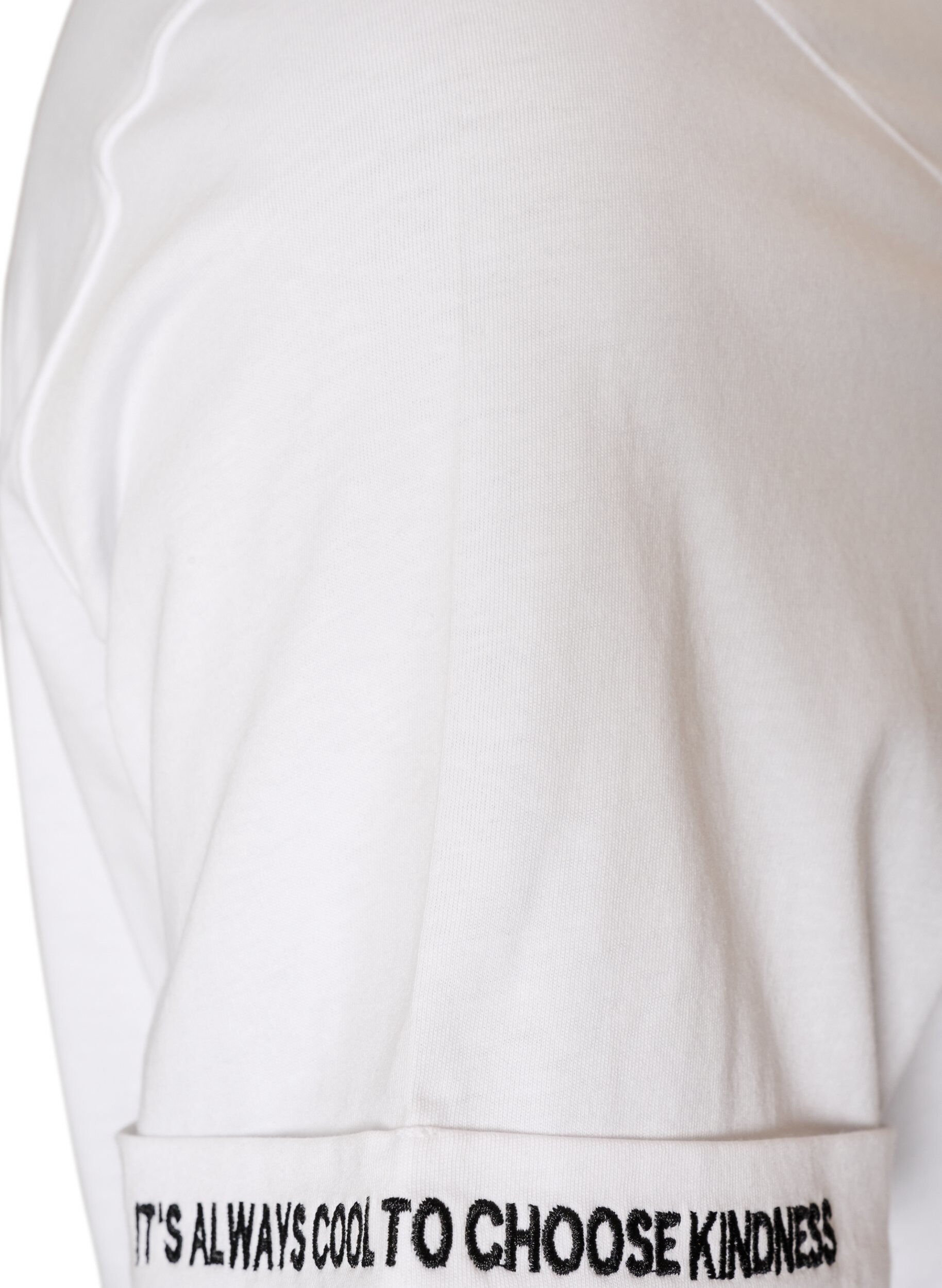 ZizziT-skjorte i bomull med tekstbroderi, Hvit, Packshot image number 3