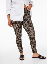 Viskoseleggings med sebratrykk, Brun Viskoseleggings med sebratrykk, Brun, Model