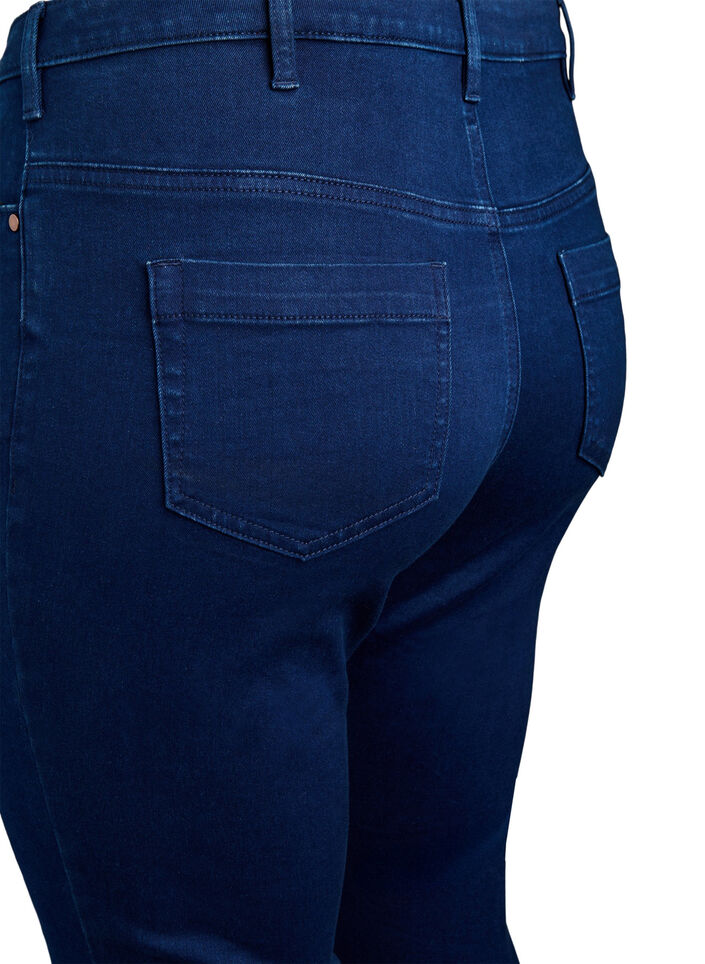 Slim fit Army caprijeans med h&oslash;y midje, Bl&aring;, Packshot image number 3