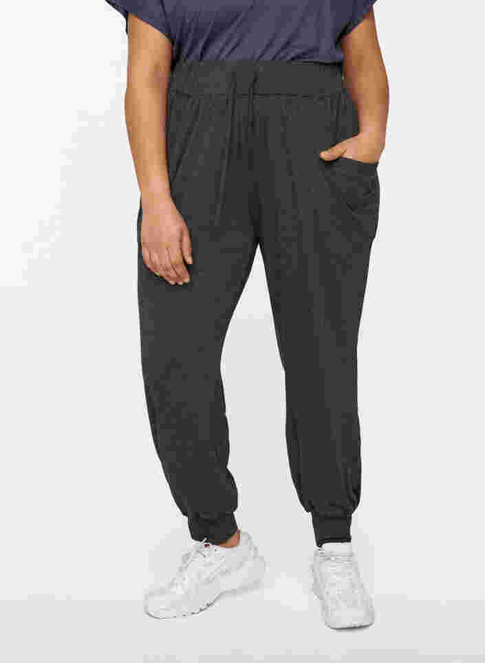 Løse bukser med lommer, Dark Grey Melange, Model