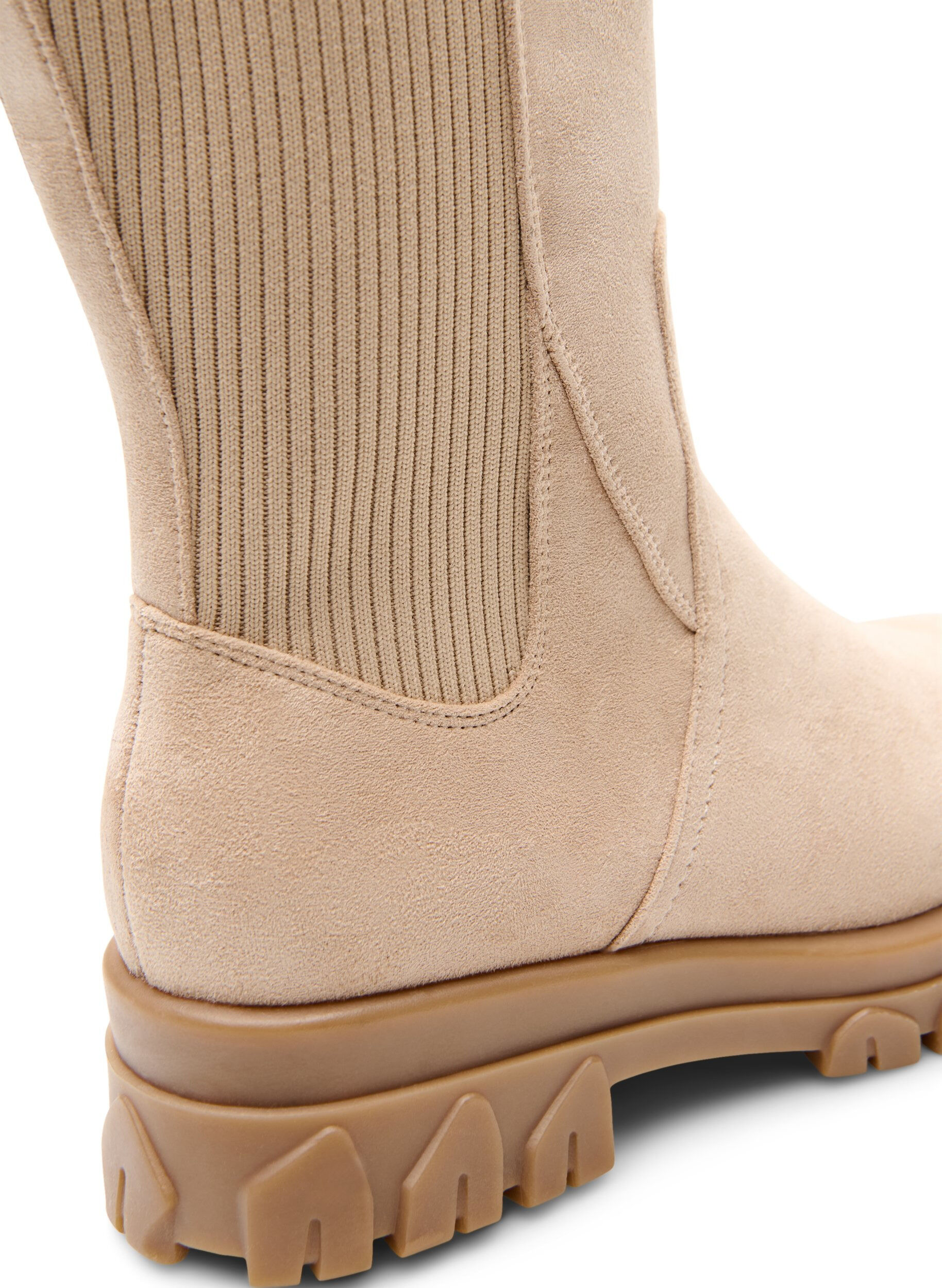 ZizziChunky st&oslash;vel i imitert semsket skinn, Beige, Packshot image number 4