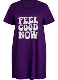 Kortermet nattkjole i &oslash;kologisk bomull, Bl&aring;