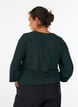 Bluse med fiskebensm&oslash;nster og glittertr&aring;d, Gr&oslash;nn, Model image number 2