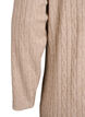 Kjole med flettestruktur og V-hals, Beige, Packshot image number 3