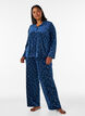 Velourpyjamasbukser med heldekkende trykk, Bl&aring;, Model image number 0