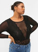 Bodystocking med blondekant og mesh, Black, Model image number 2
