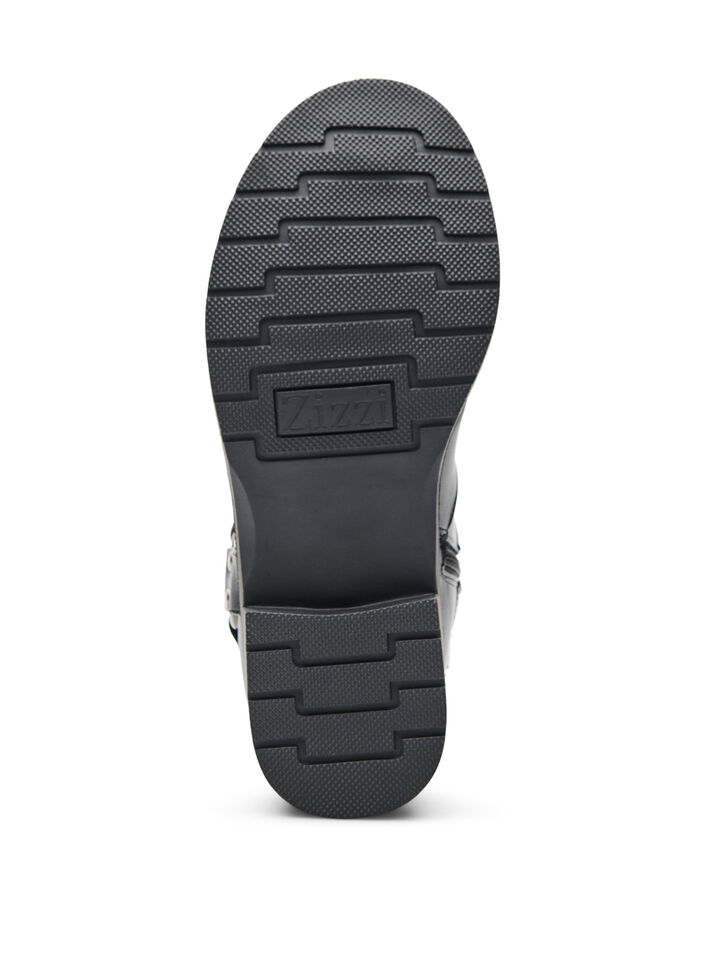 Wide fit - Kort bikerstøvel, Black, Packshot