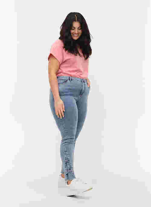 Cropped Amy jeans med sløyfer