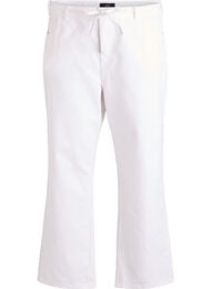 Straight fit jeans med knytebelte, Hvit