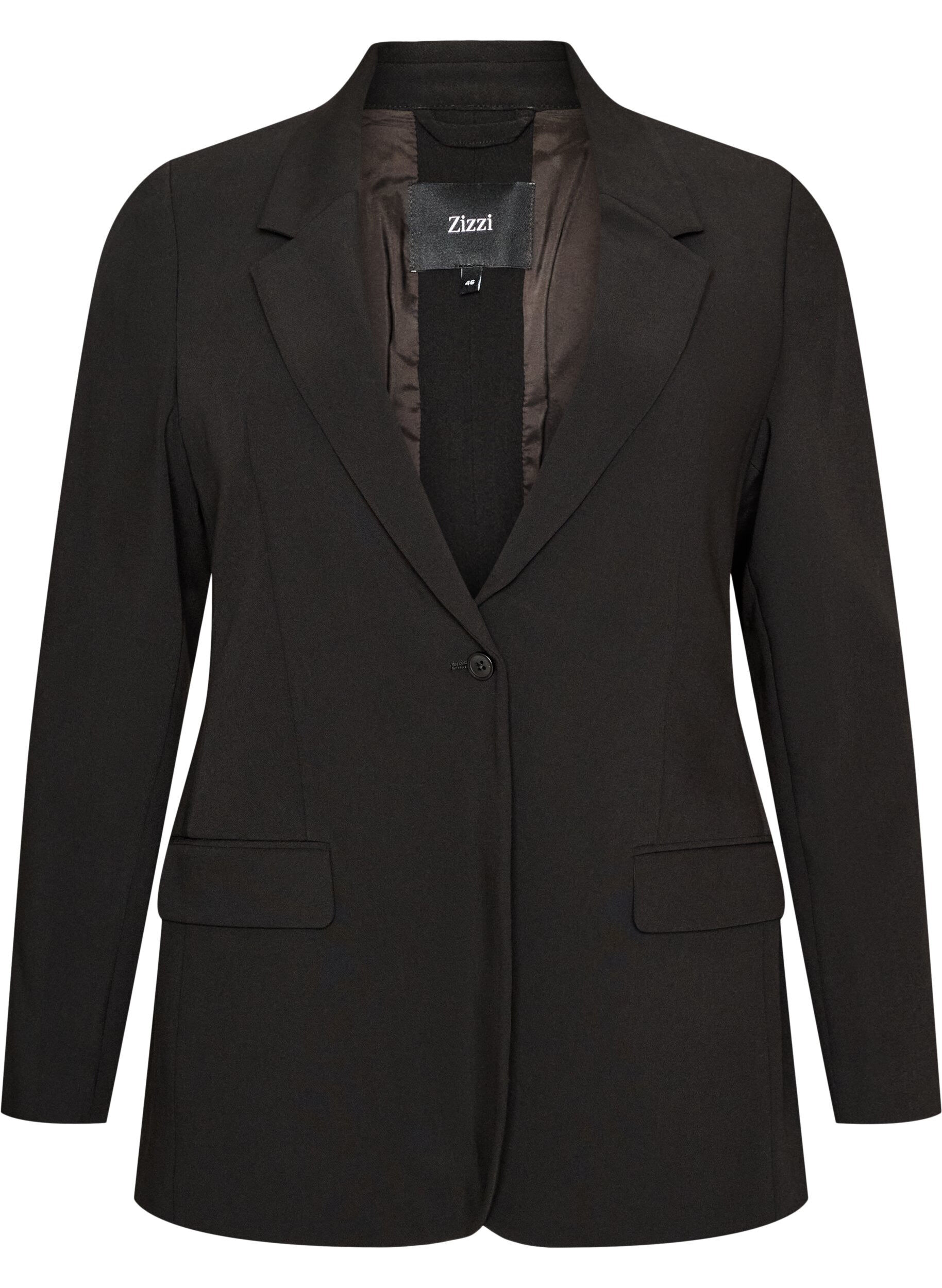 Blazer med splitt p&aring; ryggen og knytedetalj