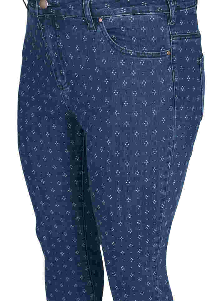 Super slim Amy jeans med mønster, Dark blue, Packshot image number 2
