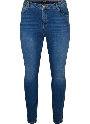 Super slanke Amy jeans med høy midje, Blue denim, Packshot image number 0