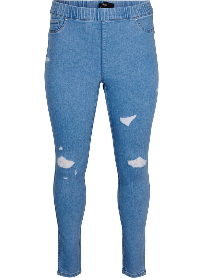 Rippede jeggings, Light Blue, Packshot image number 0