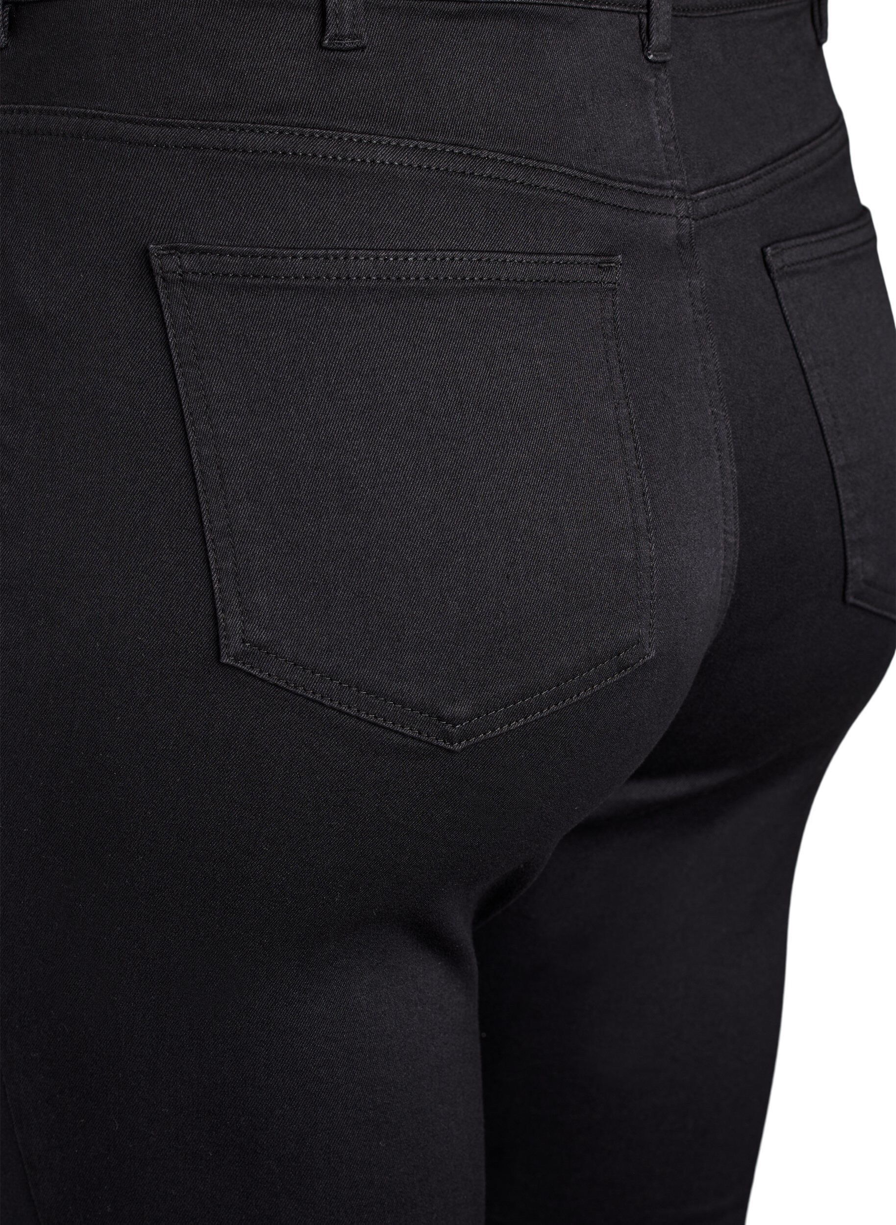 ZizziSuper slim Amy jeans med h&oslash;y midje, Svart, Packshot image number 3