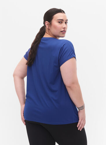 Kortermet trenings-T-skjorte, Sodalite Blue, Model image number 1