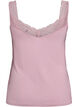 Viscose-topp med blondedetaljer, Rosa, Packshot image number 1