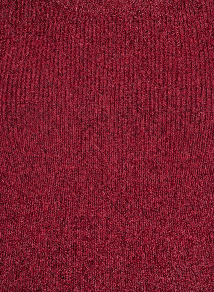 Melert strikkebluse med rund hals, R&oslash;d, Packshot image number 2