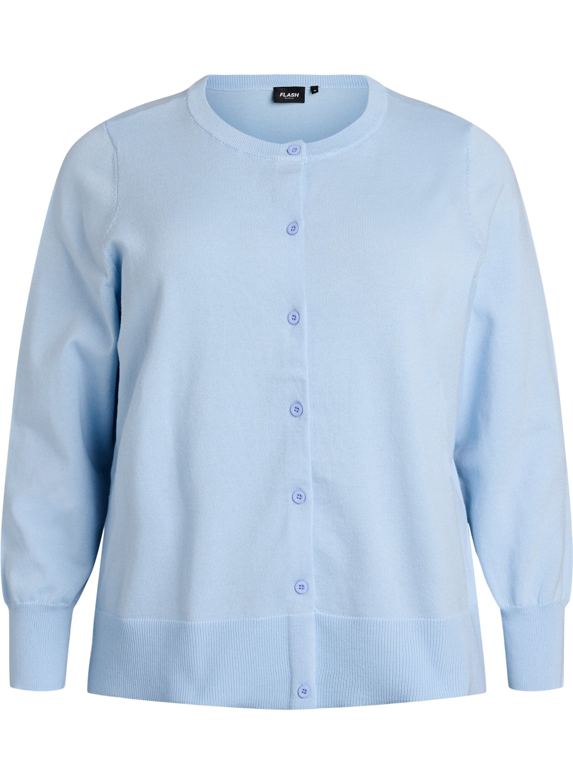 FLASH - Finstrikket cardigan med rund hals