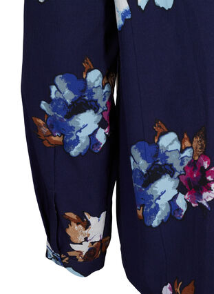 FLASH - Langermet bluse med mønster, Big Blue Flower, Packshot image number 3