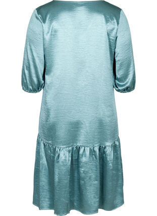 Skinnende kjole med V-hals, North Atlantic Shine, Packshot image number 1