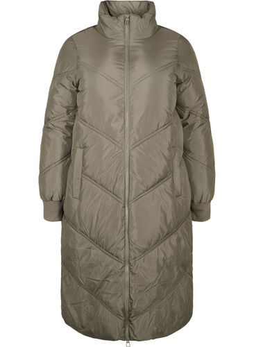Lang puffer-vinterjakke, Bungee Cord , Packshot image number 0