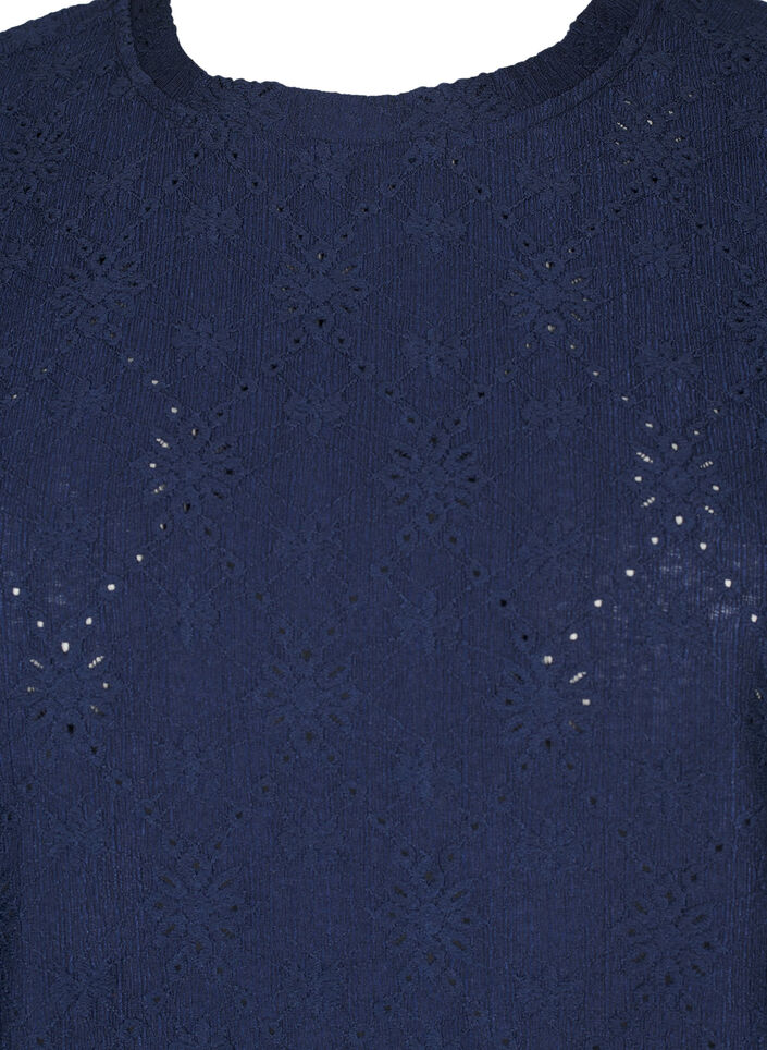 Bluse med korte ermer og blomsterbroderi, Naval Academy, Packshot image number 2