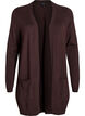 Lang, strikket cardigan i en viskoseblanding, Brun, Packshot image number 0
