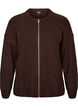 Strikket cardigan med glidel&aring;s, Brun, Packshot image number 0