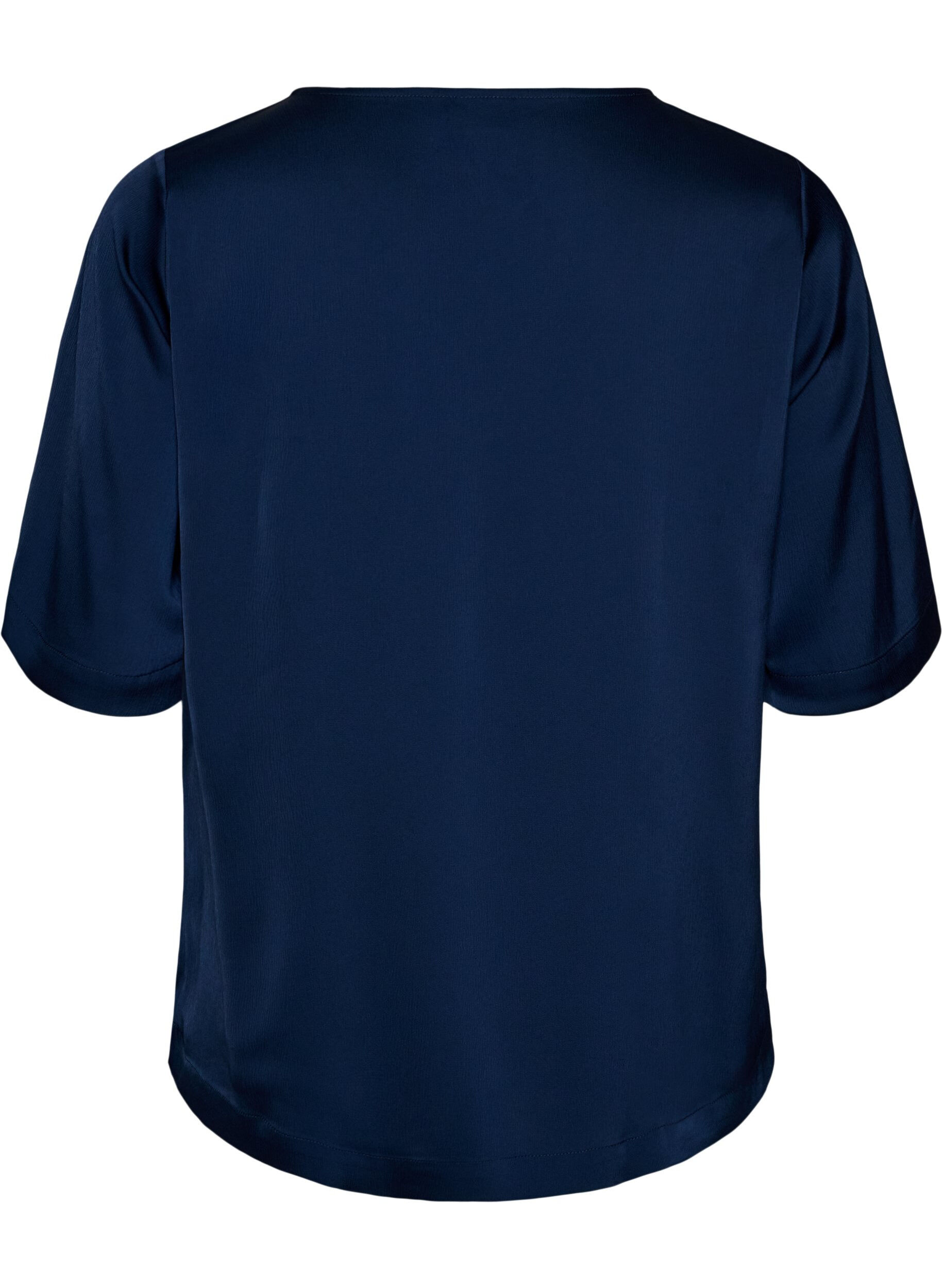 ZizziSatengbluse med albuelange ermer, Bl&aring;, Packshot image number 1