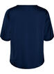 Satengbluse med albuelange ermer, Bl&aring;, Packshot image number 1