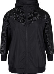 Treningsjakke med ton-i-ton mønster, Black