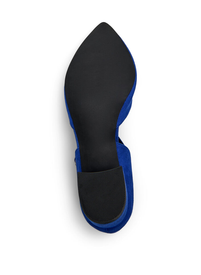 Wide fit - Pumps med doble stropper, Blå, Packshot image number 4
