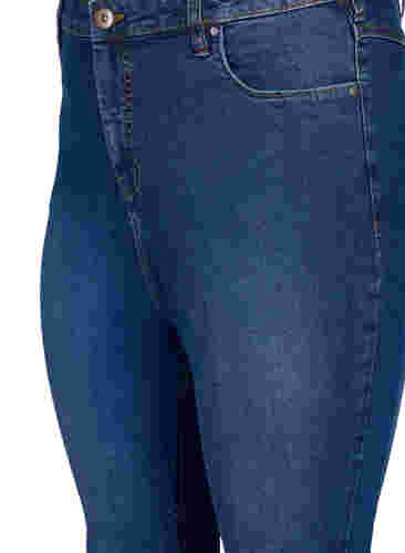 Bea jeans med ekstra høyt liv og super slim fit, Blue denim, Packshot image number 2