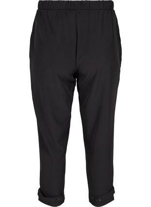 Cropped bukser med innsydd kant nederst, Black, Packshot image number 1