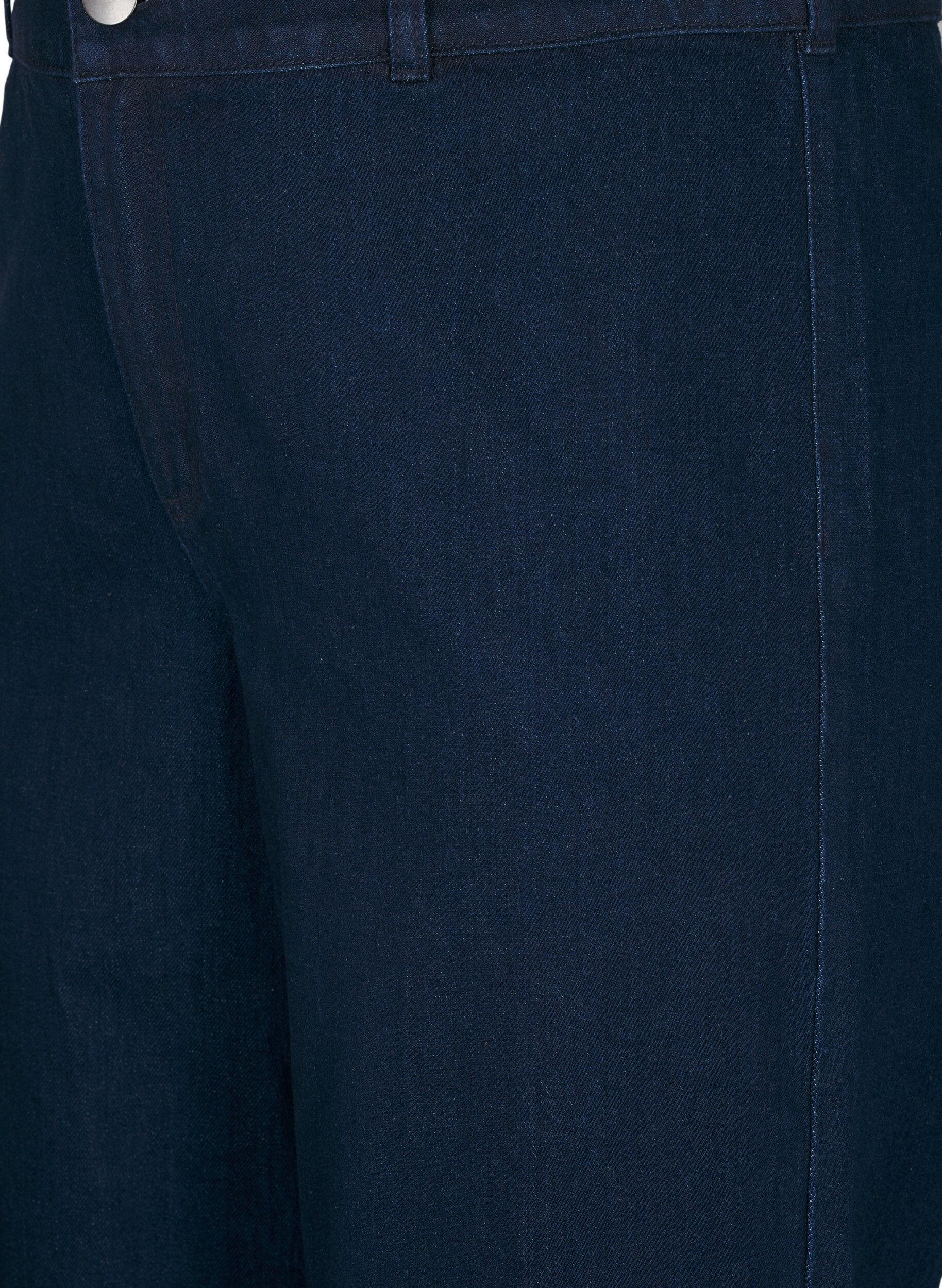 Zizzi Jeans med vide ben og h&oslash;y midje, Bl&aring;, Packshot image number 2