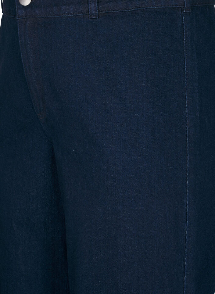 Jeans med høy midje og vide ben, Blå, Packshot image number 2