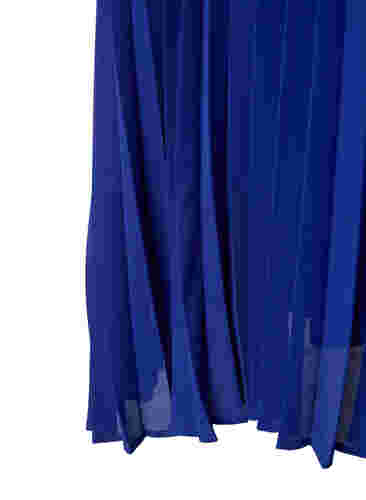 Midikjole med plissé og korte ermer, Clematis Blue, Packshot image number 3