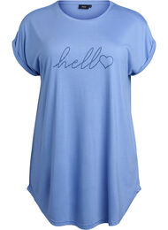 Kortermet nattkjole med teksttrykk, 