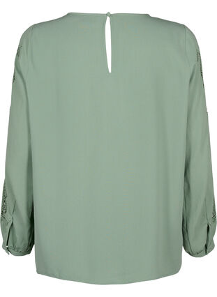 Bluse med lange ermer og heklede detaljer, Green Bay, Packshot image number 1