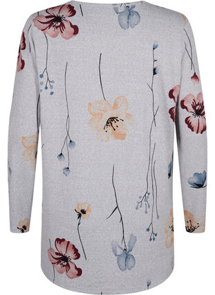 Blomstret bluse med lange ermer, LGM Flower AOP, Packshot image number 1