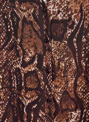 Zizzi Bluse med dyretrykk og volanger, Brown Snake AOP, Packshot image number 2