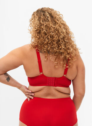 Zizzi Polstret BH med blonder, Salsa, Model image number 1