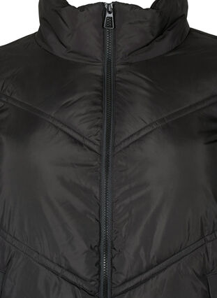 Kort Puffer-vinterjakke med lommer, Black, Packshot image number 2