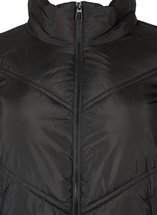 Zizzi Kort Puffer-vinterjakke med lommer, Black, Packshot image number 2