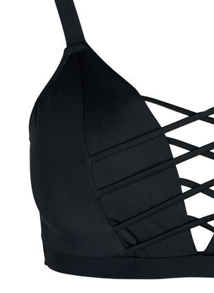 Bikinioverdel med stringdetaljer, Black, Packshot image number 2